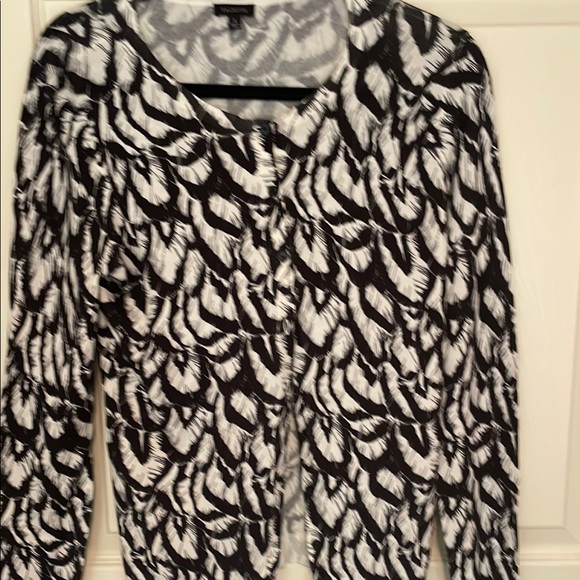 Talbots Sweaters - Talbots Artistic Black and White Cardigan Sweater like new